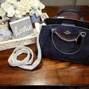 NWT COACH MARGOT CARRYALL IN SIGNATUREDEBOSSED PATENT LEATHER